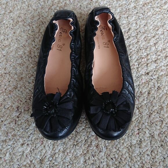 Ferca 81 Black Ballerina Flats size 37.5 - Picture 3 of 13
